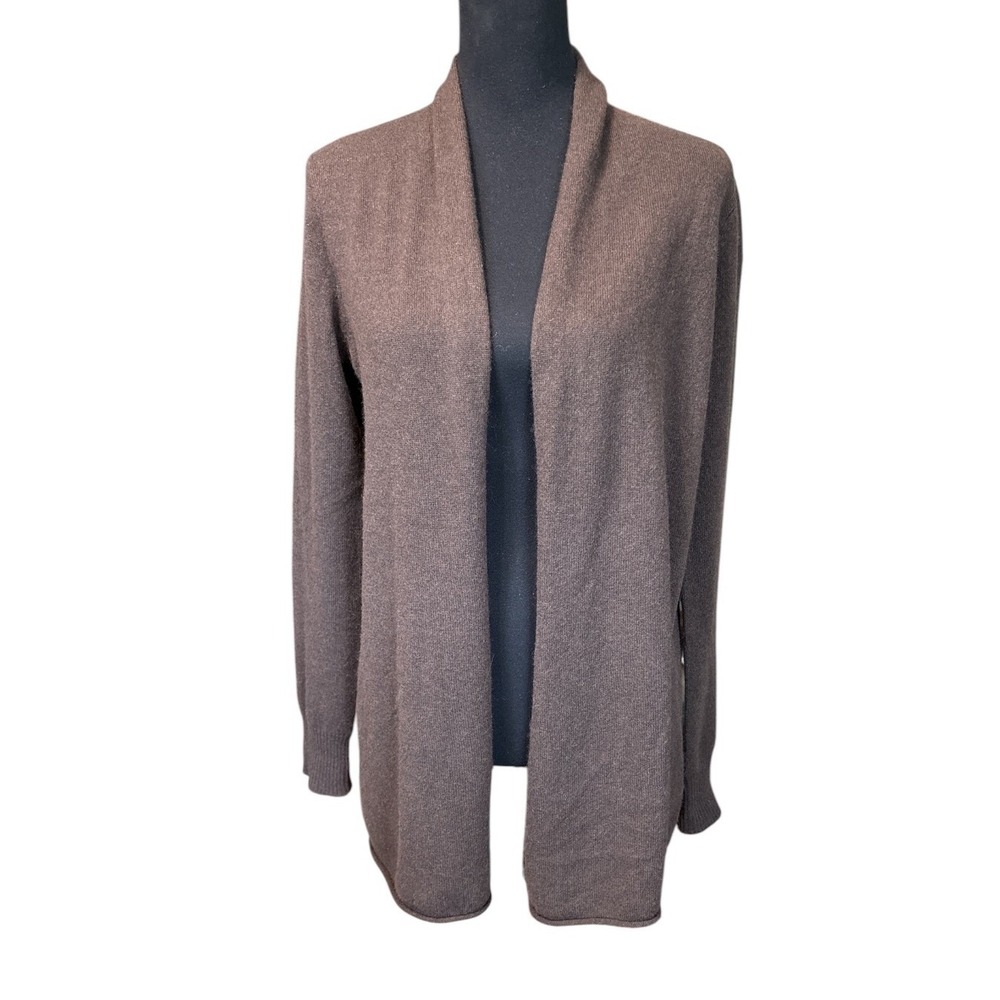 Vintage Neiman Marcus 100% Cashmere Brown Open Front Cardigan, Small, Classic